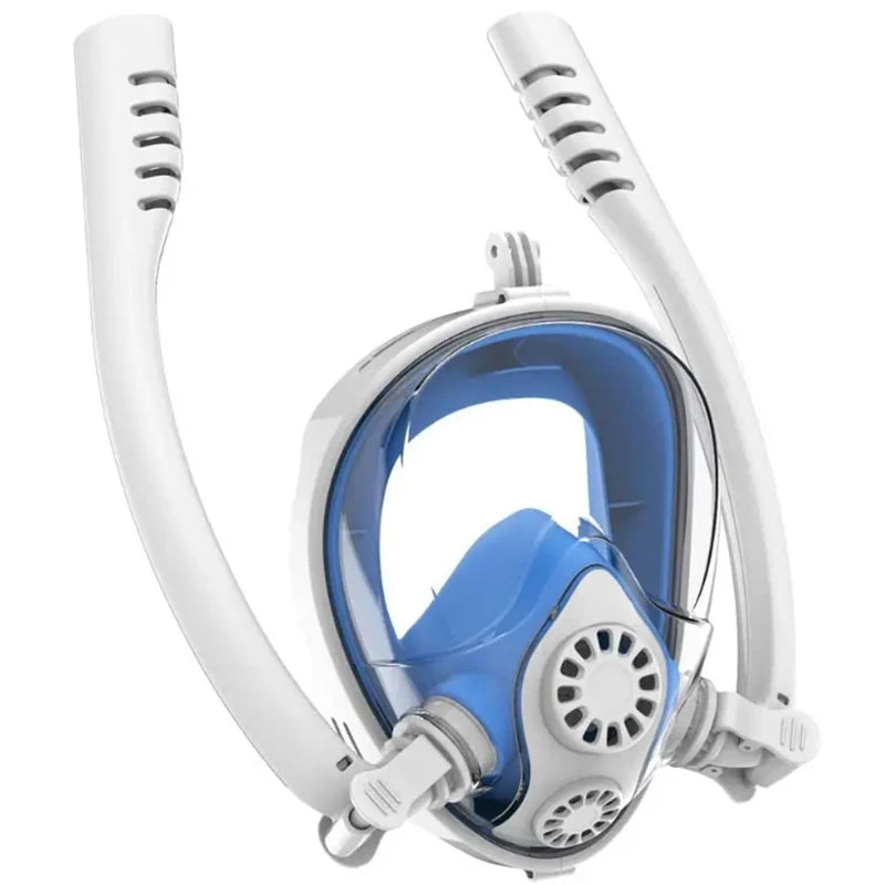 Snorkel Mask - 180° Panoramic Vision, Anti-Fog, Dual Breathing Tube