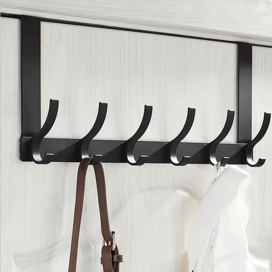 Over the Door Hooks Rack with 6 Hanger Hooks