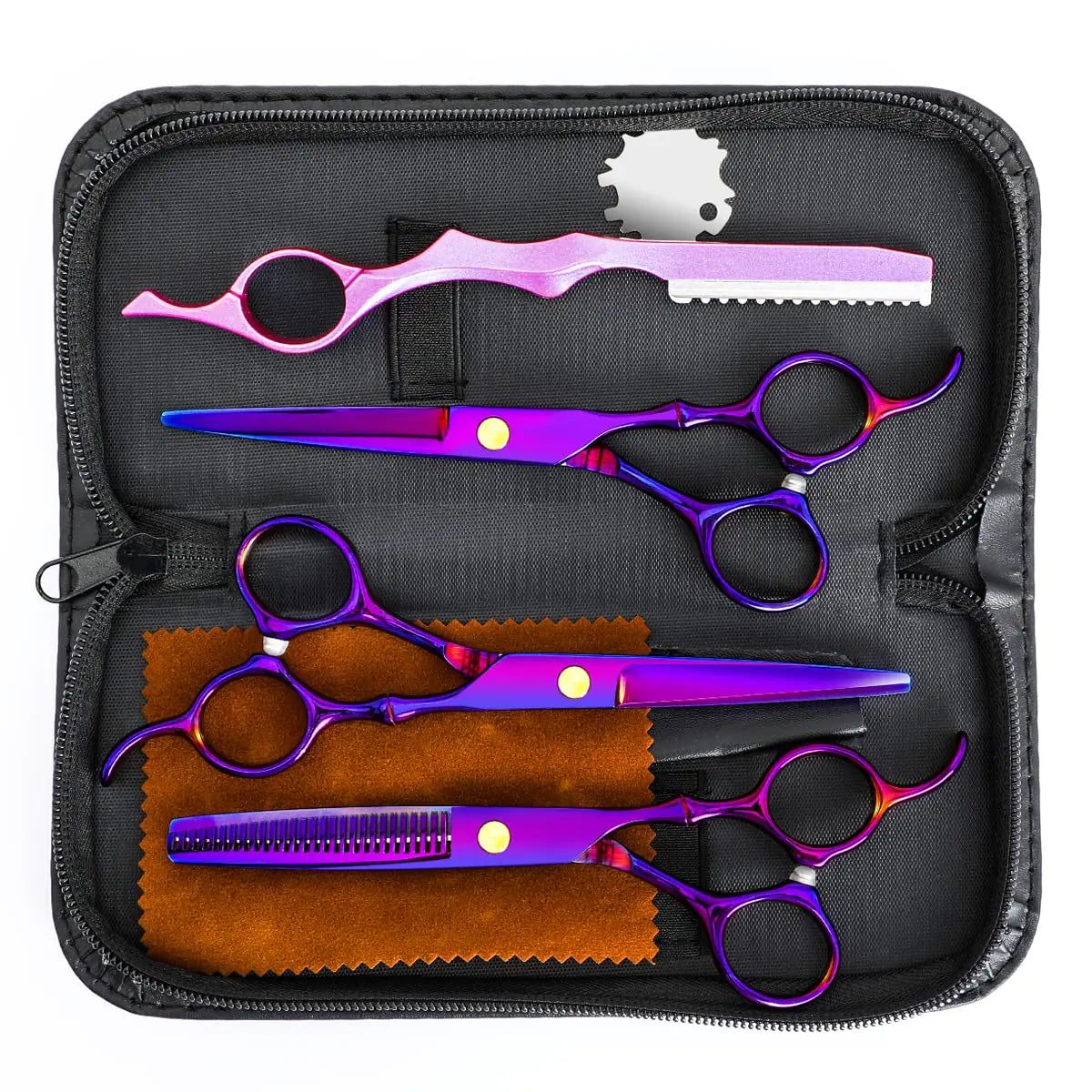 Professional Hair Cutting Scissors Set - Stainless Steel Barber Shears