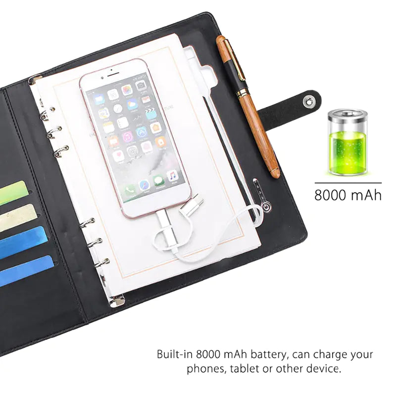 Wireless Charging Notebook with Power Bank & USB