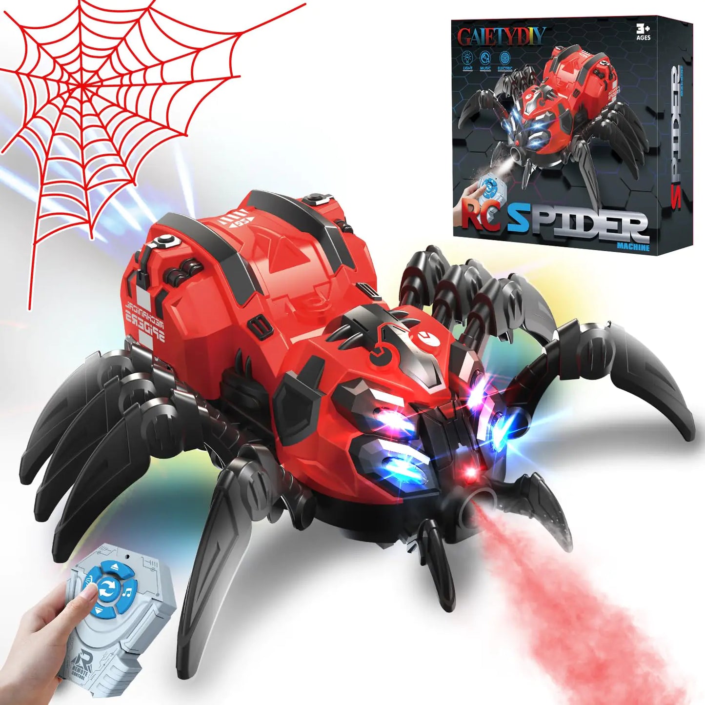 RC Spider Robot - Remote Control Toy with Lights & Music