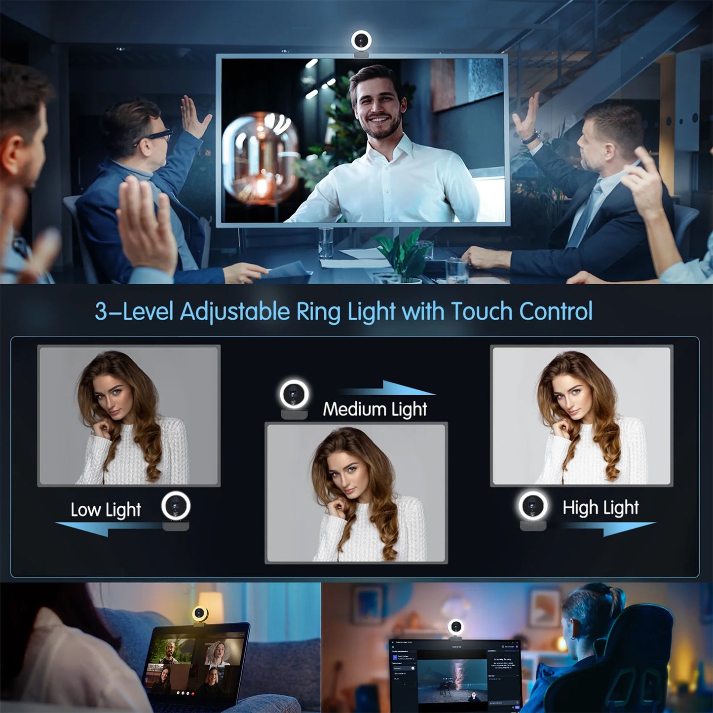 4K Pro Webcam with Ring Light - Ultimate Streamer Gift Set