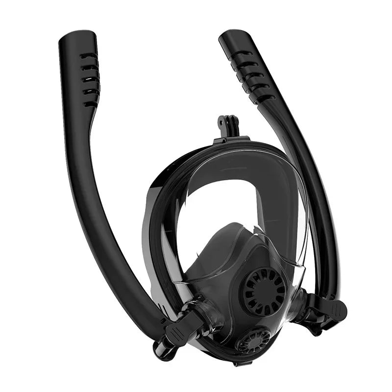 Snorkel Mask - 180° Panoramic Vision, Anti-Fog, Dual Breathing Tube