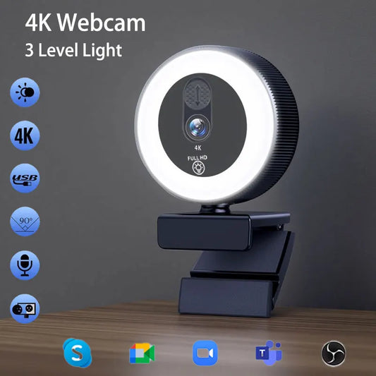 4K Pro Webcam with Ring Light - Ultimate Streamer Gift Set