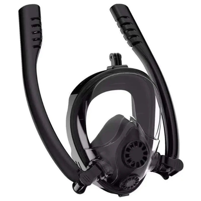 Snorkel Mask - 180° Panoramic Vision, Anti-Fog, Dual Breathing Tube