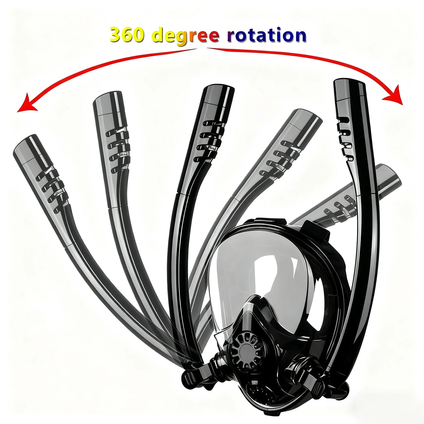 Snorkel Mask - 180° Panoramic Vision, Anti-Fog, Dual Breathing Tube