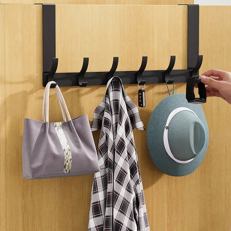 Over the Door Hooks Rack with 6 Hanger Hooks