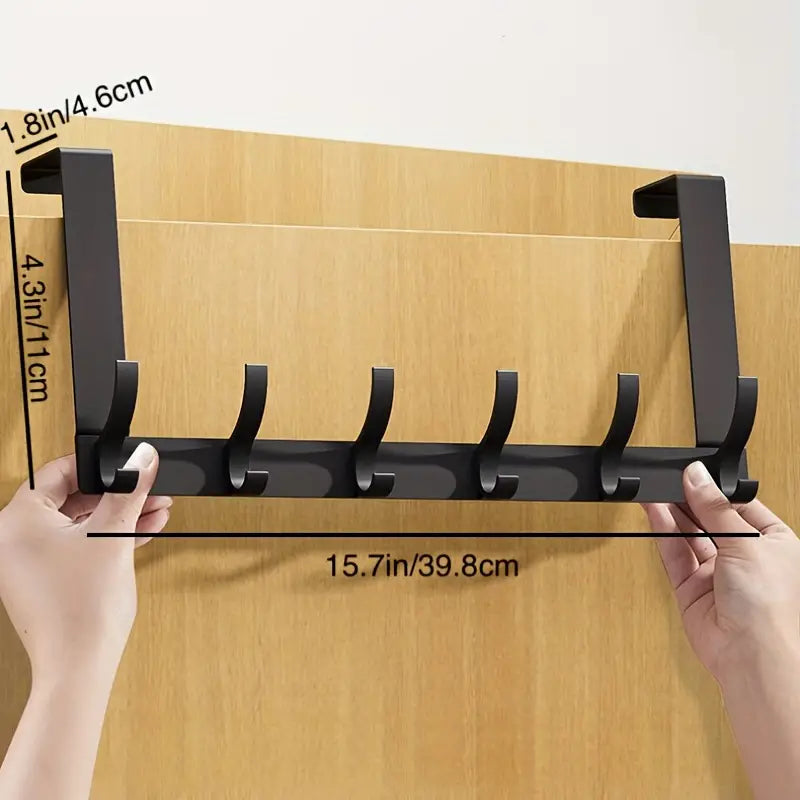 Over the Door Hooks Rack with 6 Hanger Hooks