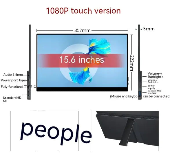 Touch Portable Monitor - USB-C Touchscreen Display for Laptop & PC