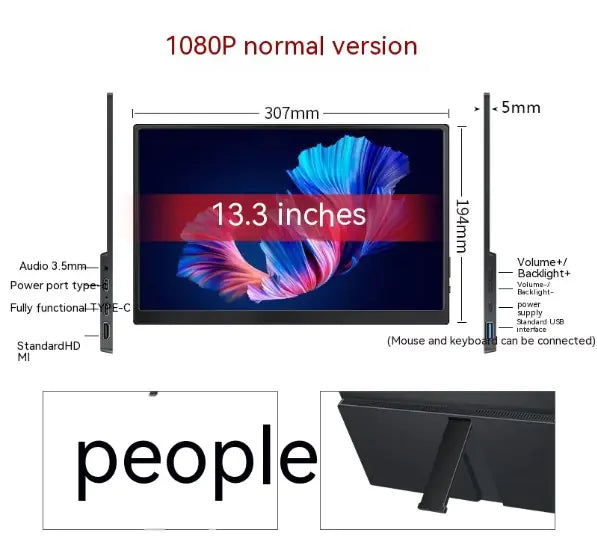 Touch Portable Monitor - USB-C Touchscreen Display for Laptop & PC