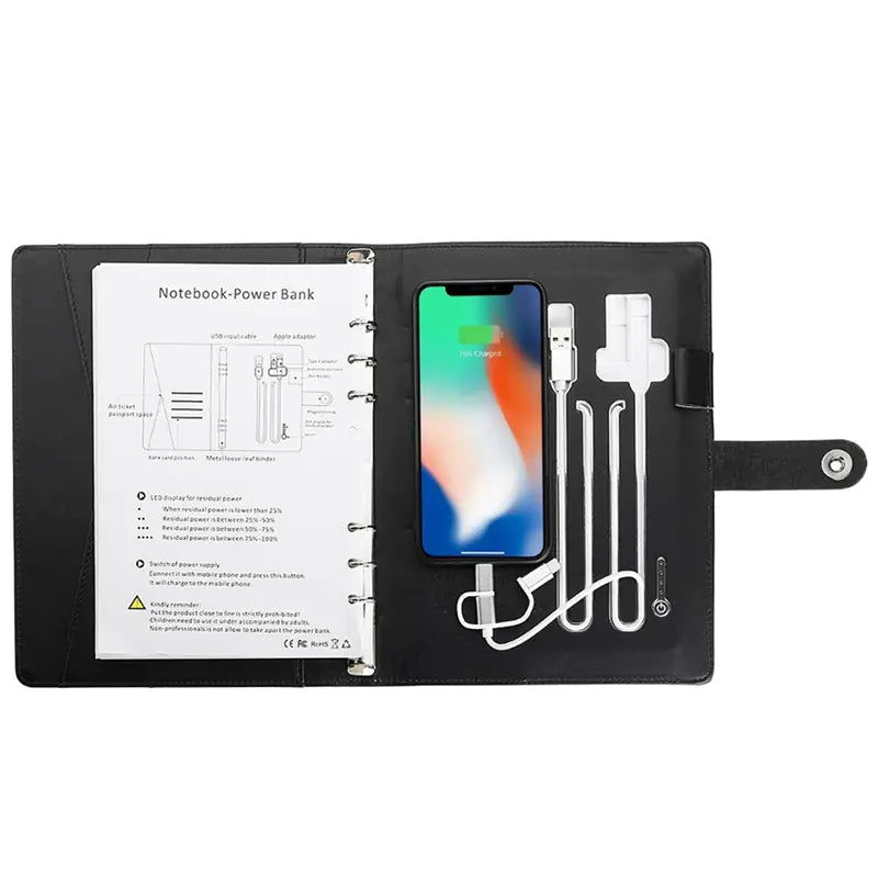 Wireless Charging Notebook with Power Bank & USB