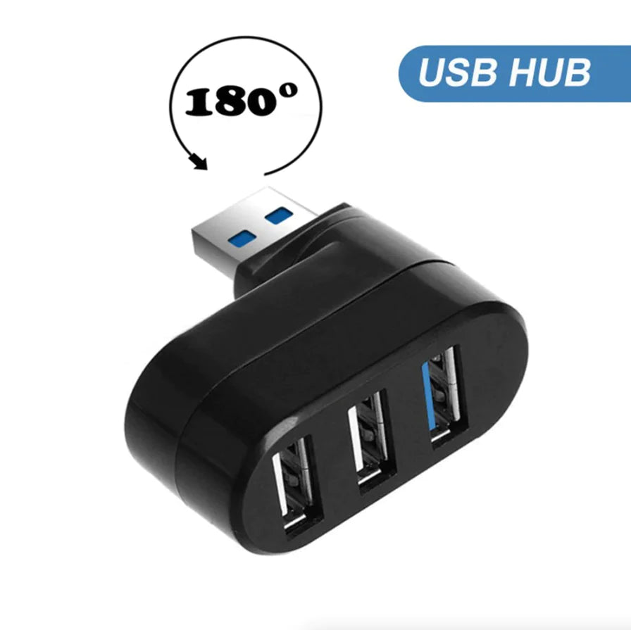 3-Port USB 3.0 Hub Splitter - Desktop & Laptop Adapter