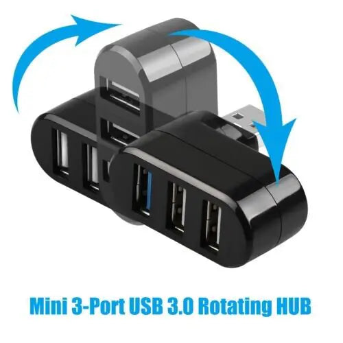 3-Port USB 3.0 Hub Splitter - Desktop & Laptop Adapter
