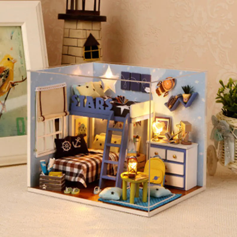 DIY Wooden House Puzzle Kit - 3D Model Building Craft Project