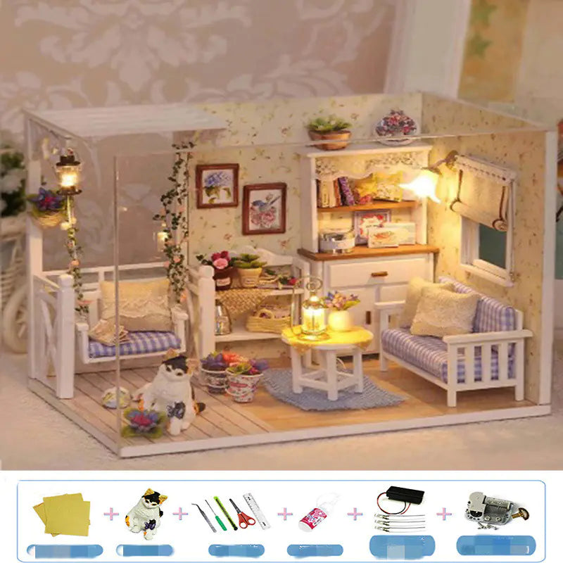 DIY Wooden House Puzzle Kit - 3D Model Building Craft Project